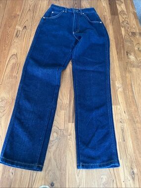 Vintage Lee Blue Denim Jeans with Yellow Stitching USA made